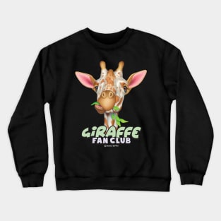 funny cute fan of Giraffe Chewing Leaves Crewneck Sweatshirt